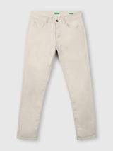 Mens Beige Casual Slim Fit Solid Chinos