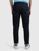 Mens Blue Casual Tapered Fit Jeans