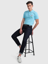 Mens Blue Casual Tapered Fit Jeans