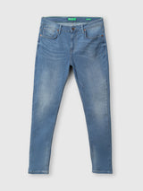 Mens Blue Casual Skinny Fit Jeans
