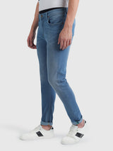 Mens Blue Casual Skinny Fit Jeans