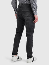 Mens Grey Casual Tapered Fit Jeans