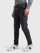 Mens Grey Casual Tapered Fit Jeans