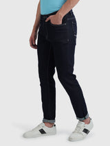 Mens Blue Casual Tapered Fit Jeans