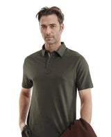Men's Brown Casual Regular Fit Solid Half Sleeves Polo Tshirt