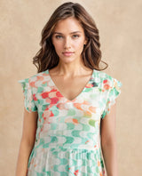 Women's Multicolor Casual Half Sleeves Dress