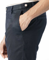 Men's Navy Casual Straight Fit Solid Trouser