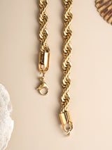 Men's Gold Plated Rope Chain Waterproof & Anti-Tarnish