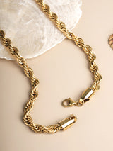 Men's Gold Plated Rope Chain Waterproof & Anti-Tarnish