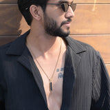 Men's Gold Plated Midnight Prism Necklace Waterproof & Anti-Tarnish