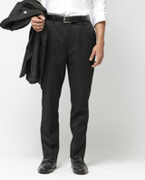 Men's Black Casual Straight Fit Solid Trouser