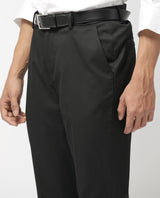 Men's Black Casual Straight Fit Solid Trouser
