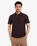 Men's Purple Casual Regular Fit Solid Half Sleeves Polo Tshirt