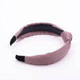 Women's Peach Casual Solid Fabric Knot Plastic Hair Band