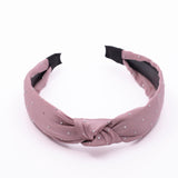 Women's Peach Casual Solid Fabric Knot Plastic Hair Band