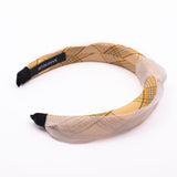 Women's Yellow Check Design Casual Plastic Hair Band