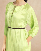 Women's Green Casual Three Quarter Sleeves Dress