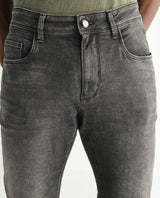 Men's Black Casual Slim Fit Solid Jeans