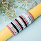 Women's Multicolor Casual Elastic Long Durable Rubber Band - 18 Pcs