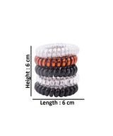 Women's Multicolor Casual Elastic Spiral Hair Ties Rubber Band - 5 Pcs