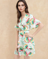 Women's Multicolor Casual Half Sleeves Dress