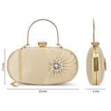 Women's Gold Party Solid Clutch