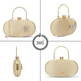 Women's Gold Party Solid Clutch