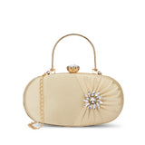 Women's Gold Party Solid Clutch