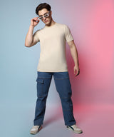 Men's Prussian Blue Panel Patch Pocket Jeans