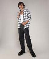 Men's Chalk White & Midnight Black Brushed Buffalo Check Shirt