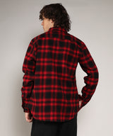 Men's Midnight Black & Scarlet Red Brushed Buffalo Check Shirt