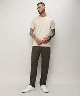 Men's Army Green Solid Tailored Trousers