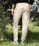 Men's Latte Beige Korean Tailored Trousers