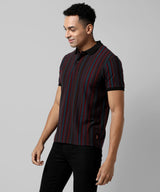Men's Striped Multicolour Regular Fit Casual Polo Tshirt