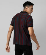 Men's Striped Multicolour Regular Fit Casual Polo Tshirt