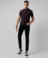 Men's Striped Multicolour Regular Fit Casual Polo Tshirt