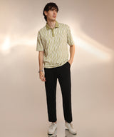 Men's Olive Green Veined Polo Tshirt