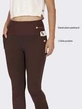 Women's Brown Solid Sports High Rise Trouser