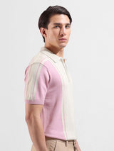 Men's Slim Fit Textured Polo Collar Tshirt