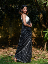 Women's Black Pure Cotton Saree