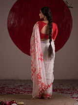 Women's White Kota Doria Saree