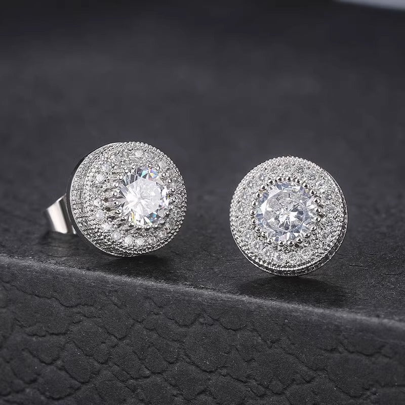 Men's Diamond Silver Tidbit Earrings