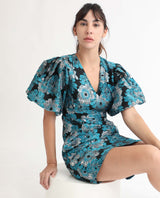 Women's Blue Casual Half Sleeves Dress