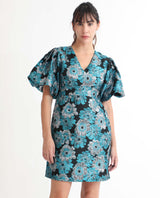 Women's Blue Casual Half Sleeves Dress