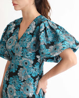 Women's Blue Casual Half Sleeves Dress