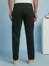 Men's Green Casual Regular Fit Solid Chinos