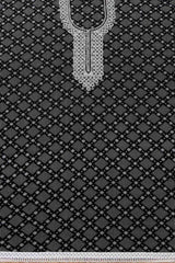 Women's Black Rayon Geometric Print Unstitch Dress Material With Sequins