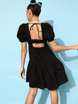 Women's Black Solid Dress