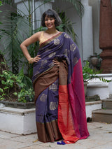 Women's Multicolor Ikat Cotton Saree