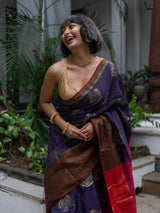 Women's Multicolor Ikat Cotton Saree